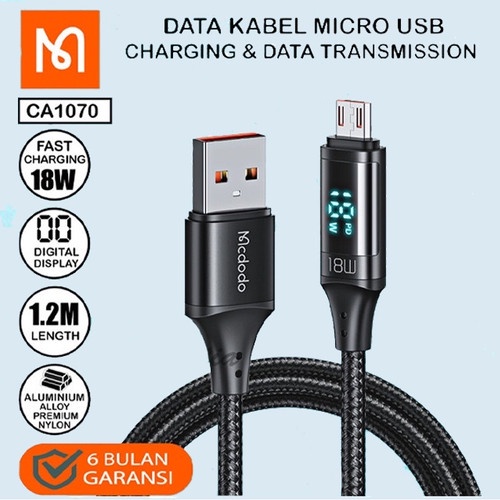 Mcdodo Ca-1070 Kabel Charger Micro Usb Cable Data Fast Charging 3a Sam