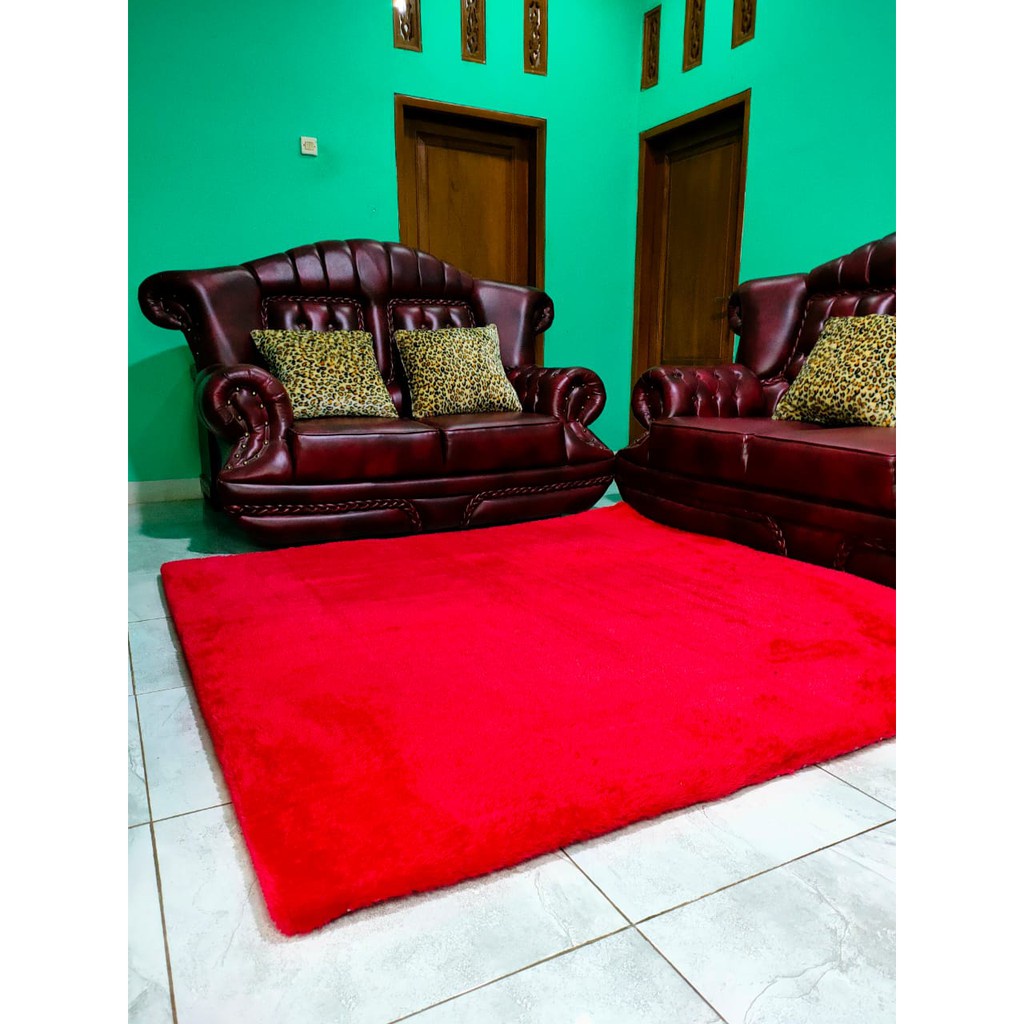 Karpet Bulu Rasfur Anti Slip 180 x 180 cm tebal 3 cm