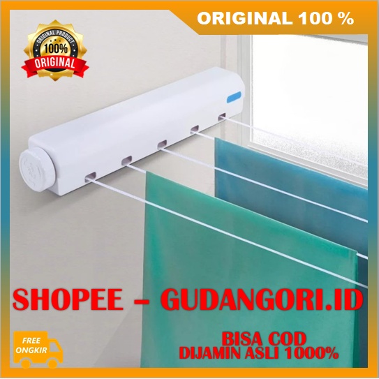 Jemuran Tali Rectable 5 Line Tali Jemuran Portable Jemuran Gulung ORIGINAL
