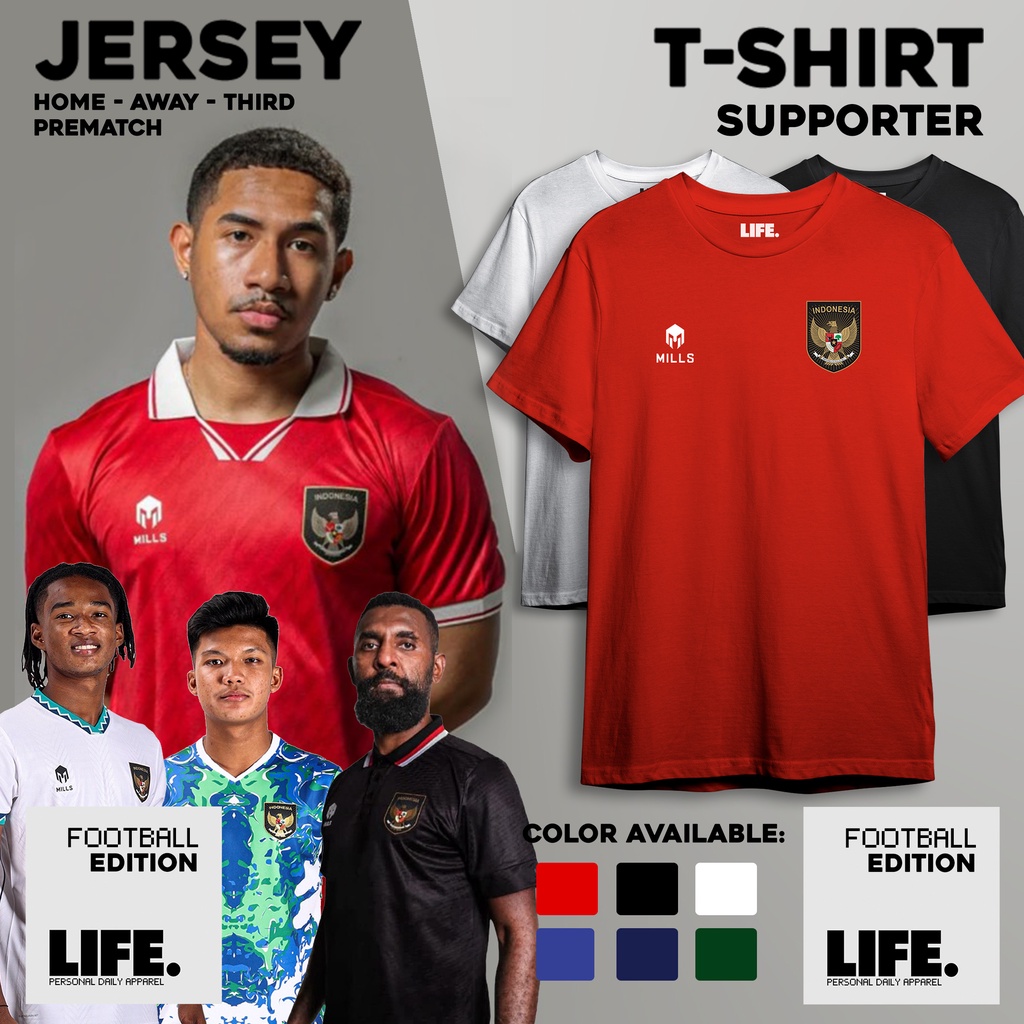 Jersey TIMNAS dan Kaos Supporter Indonesia Kita Garuda Model Jersey Home Away Third Kiper Terbaru AF