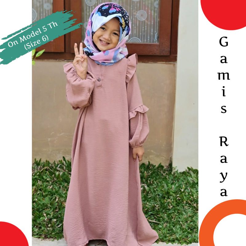 Gamis Anak Crinkle | Gamis Raya Anak