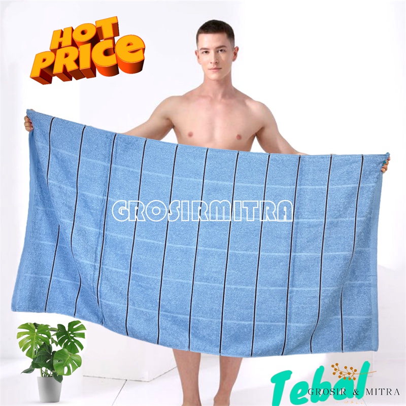 handuk mandi dewasa / handuk Katun / handuk mandi / handuk Couple / kamar mandi Garis Kotak