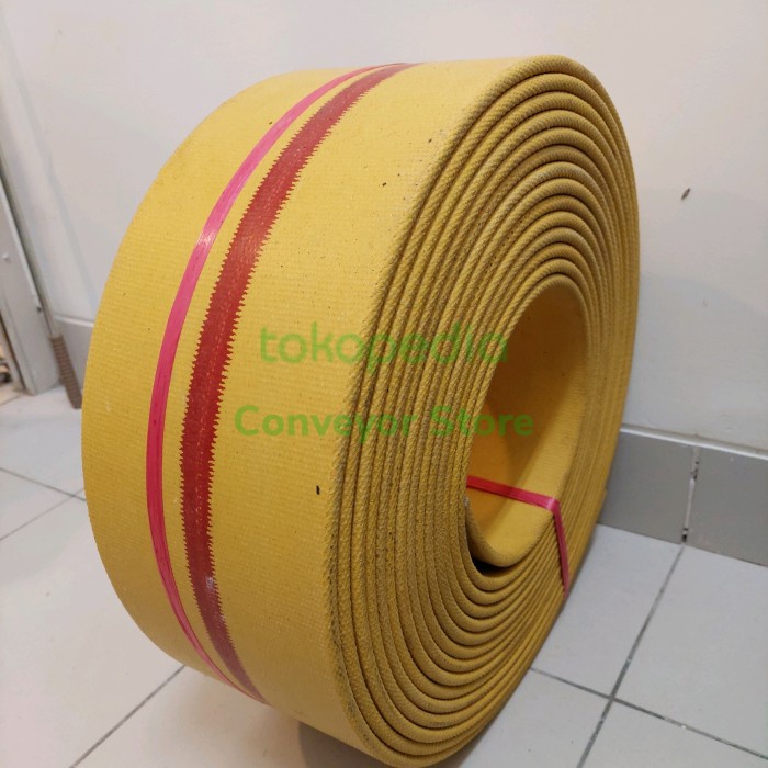 Best Seller Kanvas Conveyor Kuning Strip Merah 6 Inch X 6 Ply