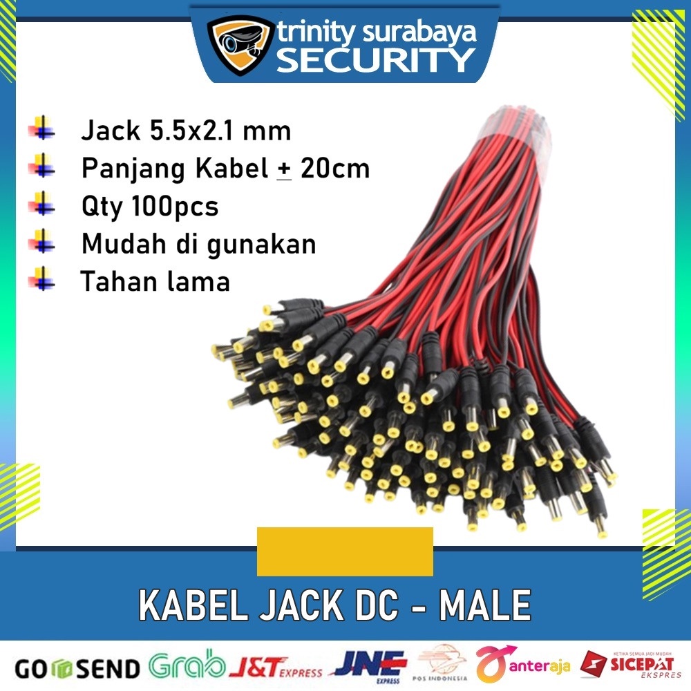 Jack Dc Male Kabel 30 cm buat cctv Taiwan isi 5