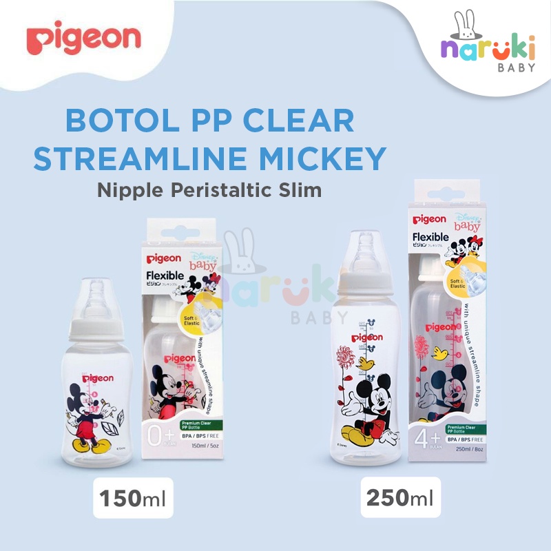 Pigeon Bottle PP Clear Streamline Disney 150mL 250mL Botol Susu