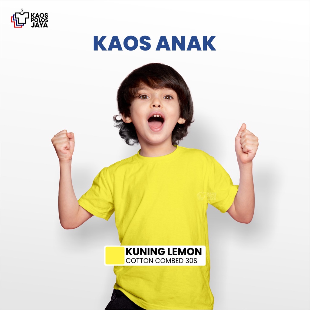 Kaos Polos Kuning Lemon / Fashion Anak / Kaos Polos Anak Combed 30s