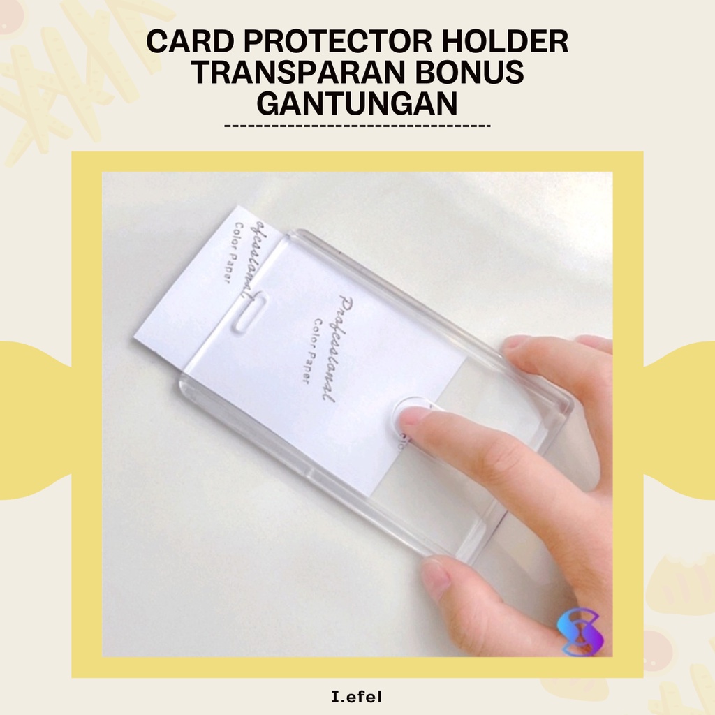 CARD HOLDER TRANSPARAN GANTUNGAN KUNCI AESTHETIC AKRILIK TRANSPARAN + FREE GANTUNGAN -I.EFEL-