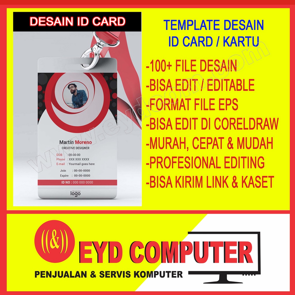 DESAIN ID CARD EDITING TEMPLATE CDR CORELDRAW