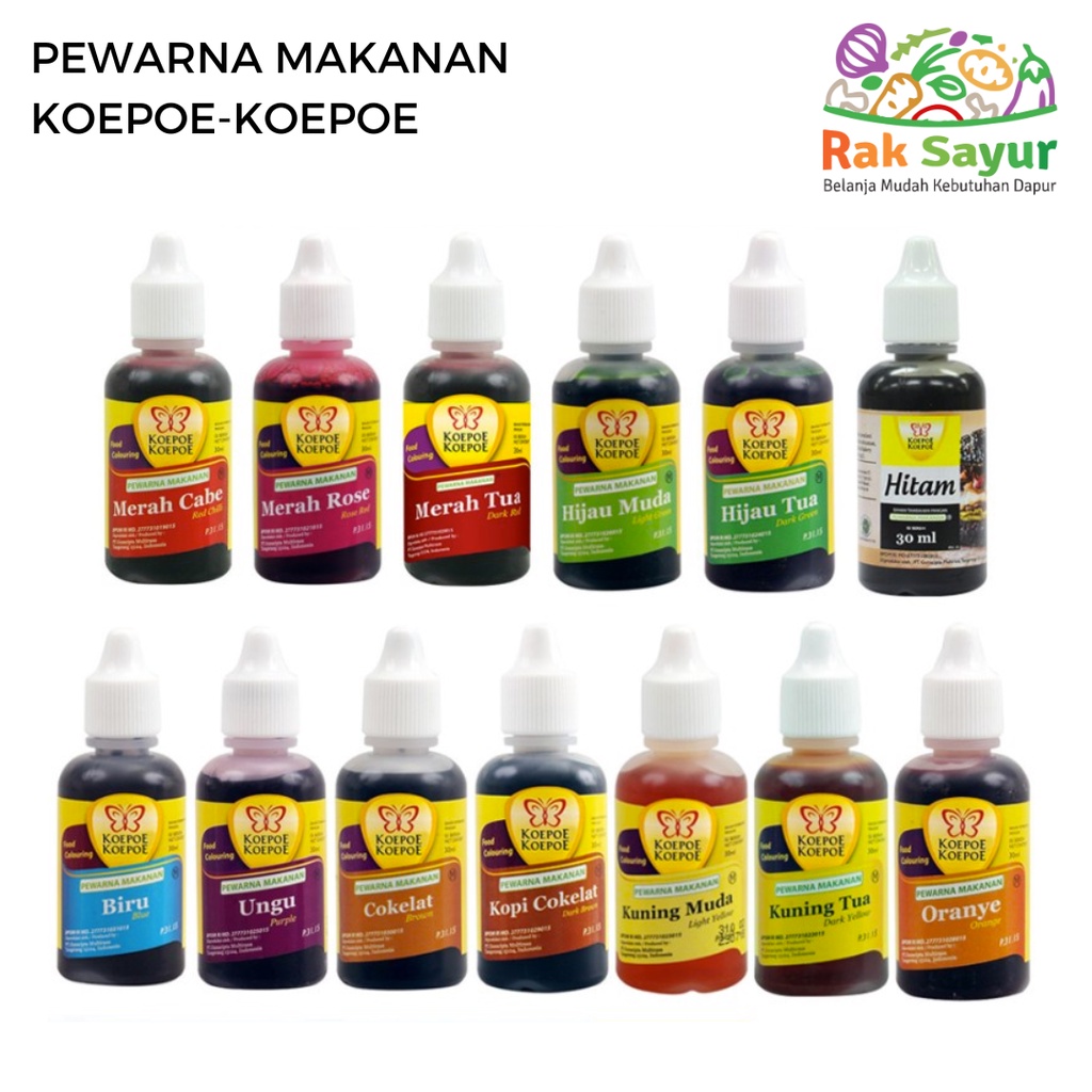 

Pewarna Cair Makanan Koepoe-Koepoe 30ml Rak Sayur Pasar Murah Online Padang