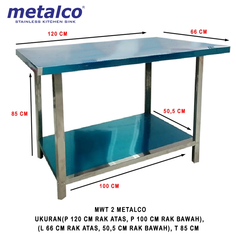 Termurah Meja Stainless Steel Metalco MWT2 850