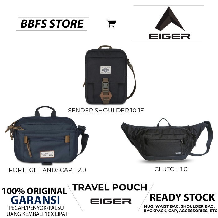 EIGER1989 CLUTCH 1.0 WAIST BAG ORIGINAL GARANSI