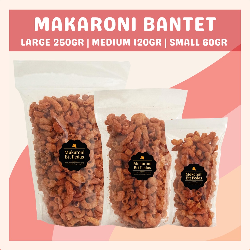 [DELISH SNACKS] Makaroni Bantet Pedas / Asin (L) 250gr / Snack Cemilan Enak Gurih / Camilan Murah