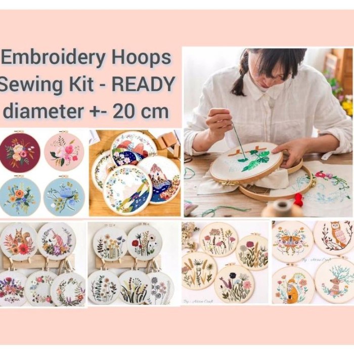 Terlaris Diy Embroidery Hoop Kit Sulaman Kristik Jahit Bordir With Hoop - Mix