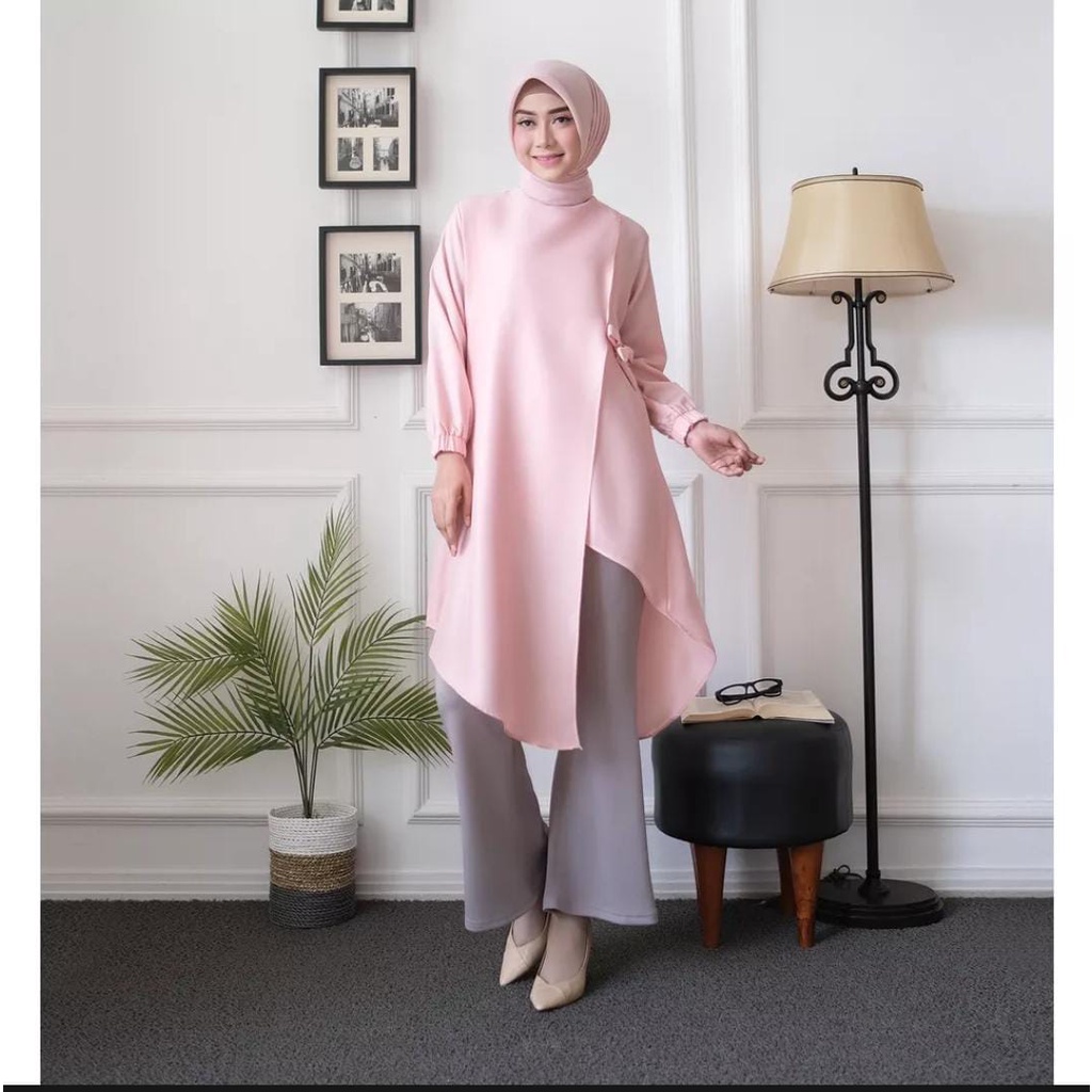 Hagia Clt - Baju Tunik Wanita Dewasa Putih Terbaru 2023 Pakaian Dewasa muslim Modis Dan Keren