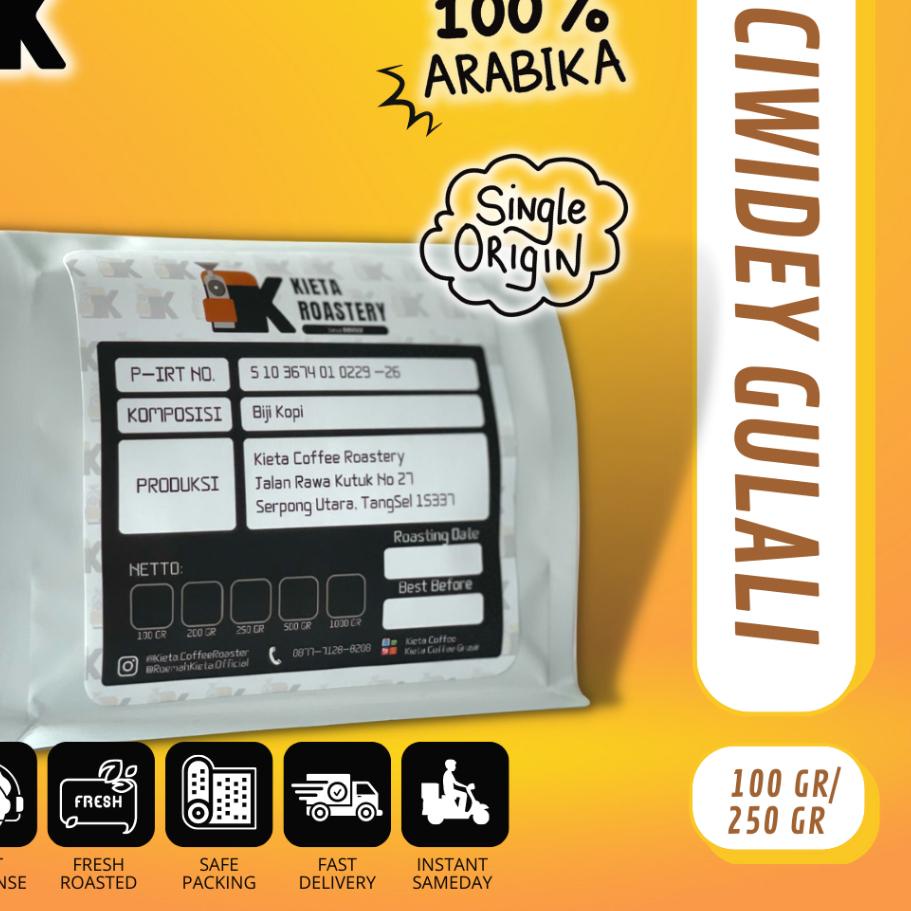 

۝ Biji Kopi Arabika Ciwidey Gulali 250gr ➸