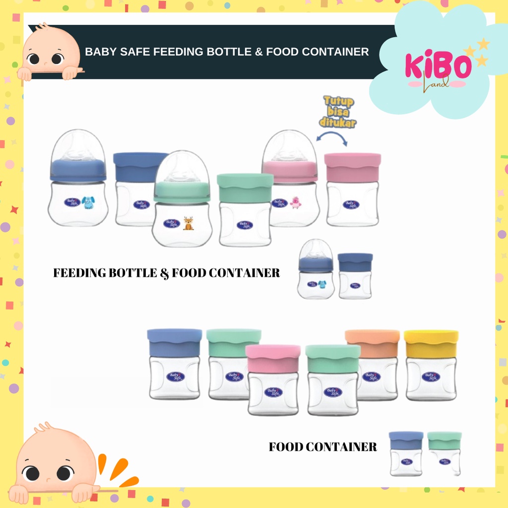 BABY SAFE FEEDING BOTTLE & FOOD CONTAINER SET dot botol bayi babysafe dan tempat mpasi snack makanan