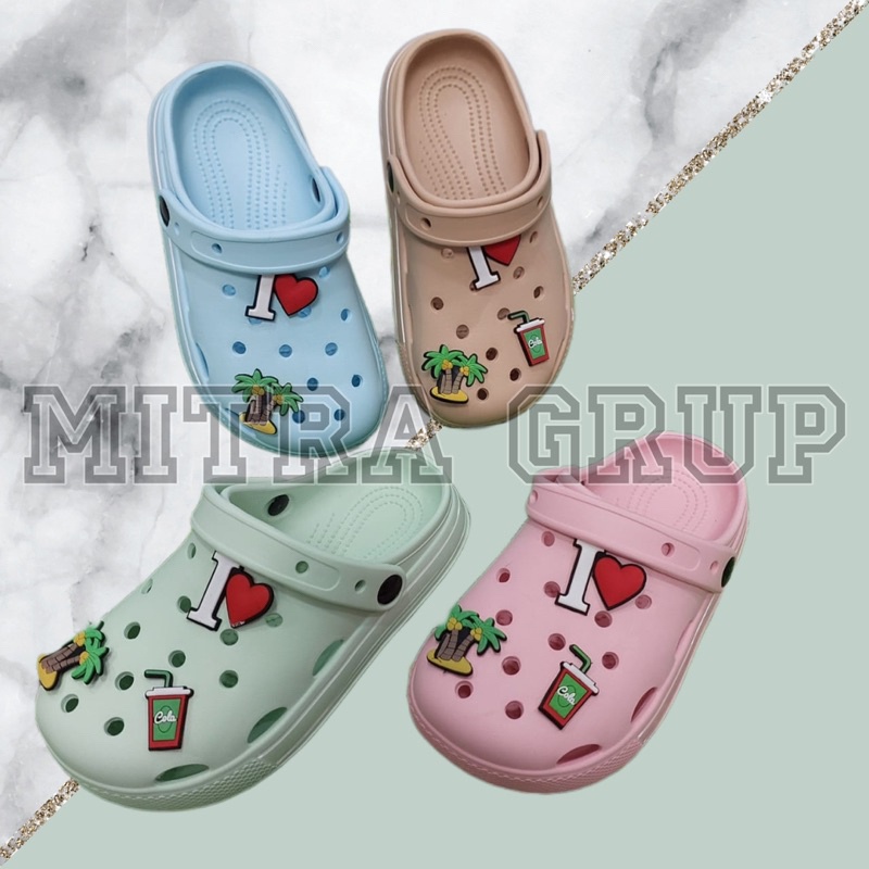 Sandal Baim Import anak terbaru Sendal kodok crocks trendy Selop bakpau jibbitz Sandal perempuan nyaman ringan anti slip PROMO MITRA