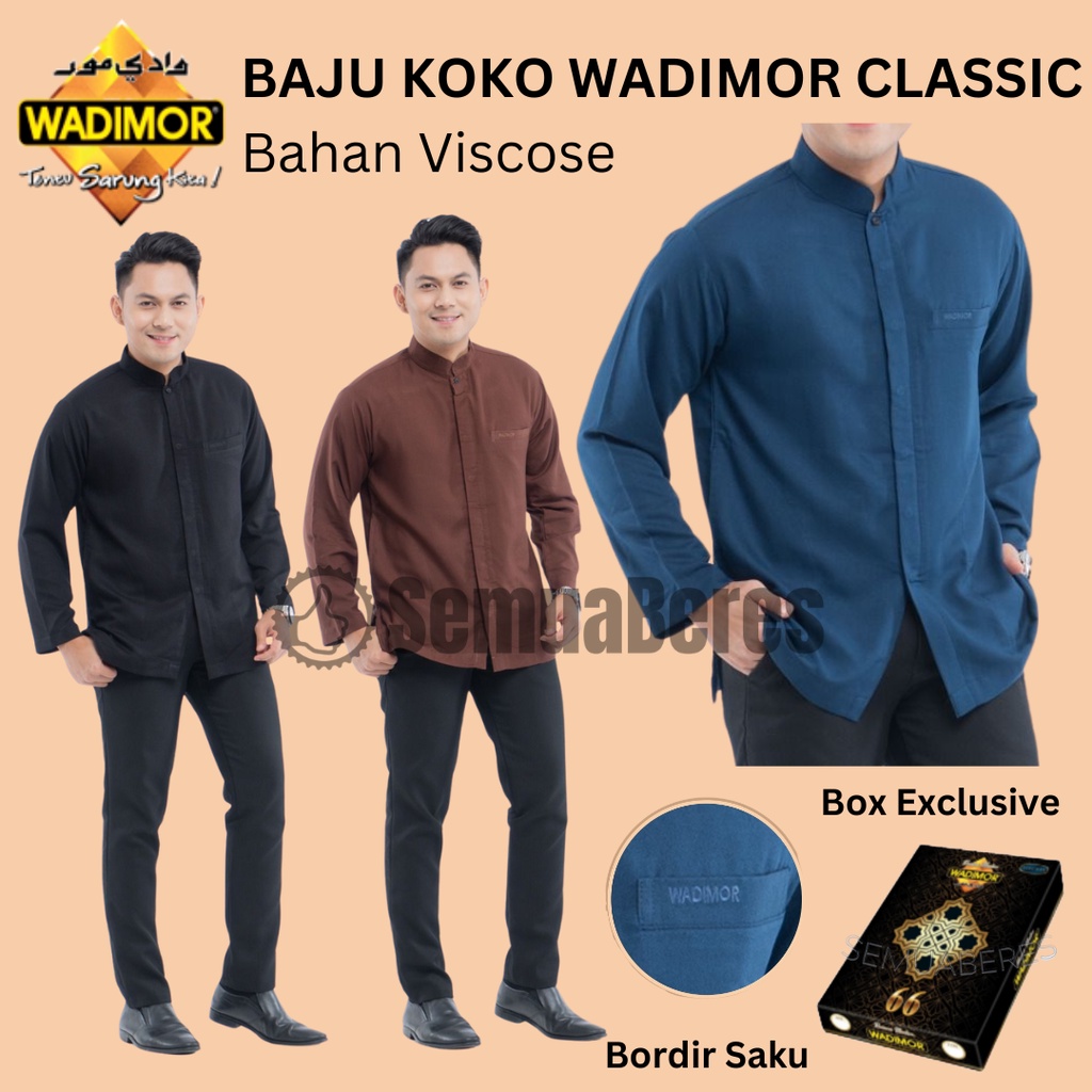 MODEL BARU Baju Koko Wadimor Anak Muda Tangan Lengan Panjang Jumbo Busana Muslim Pria Takwa Taqwa Putih Katun Jumbo