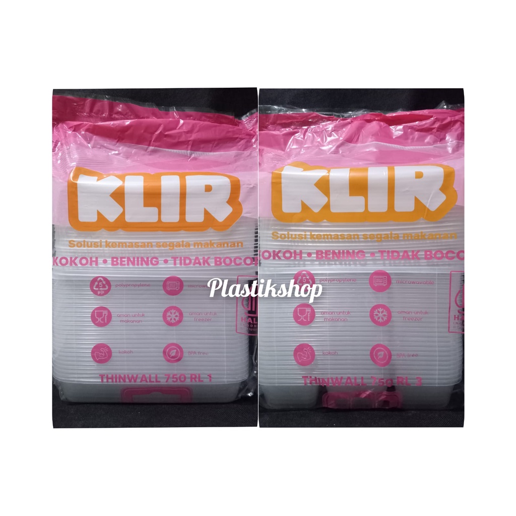 thinwall klir / kotak makan 750 RL1 , RL3 isi 25pcs