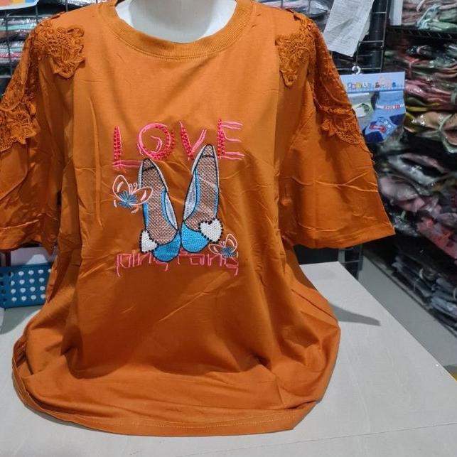 ♂ Kaos Lengan Pendek Import Jumbo XXXL Tiramisu Aplikasi Bordir ℗