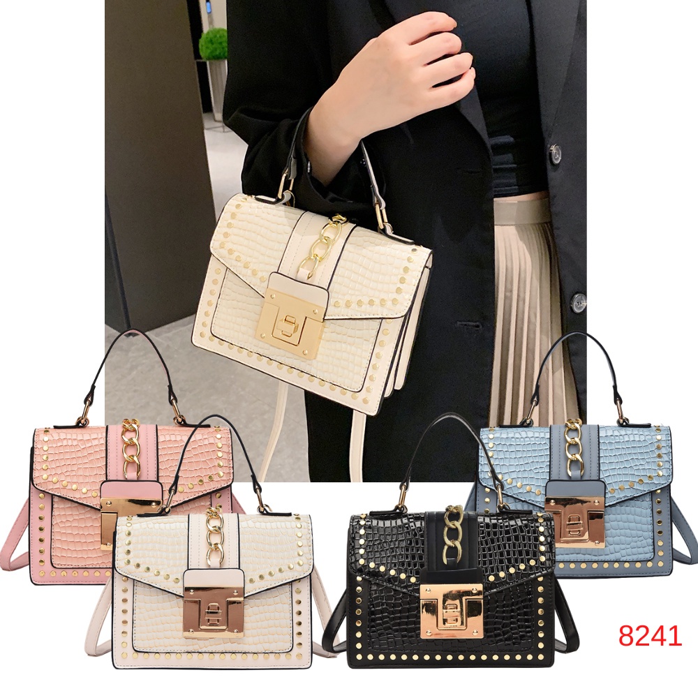 Tas Selempang Wanita Croco Top Handle Bag 8235 8241