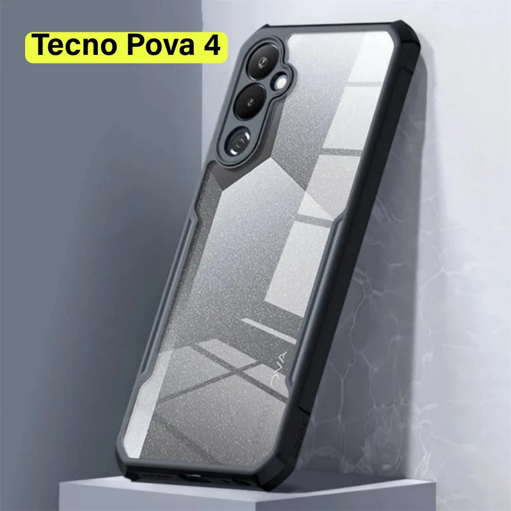 PROMO Paket 3IN1 Case For TECNO POVA 4 / POVA 4 PRO Case Fusion Shockpoof Free Tempered Glass Camera &amp; Garskin - Fids Stor