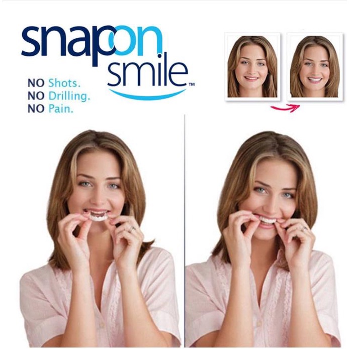 Snap On Smile 100% ORIGINAL Authentic Perawatan Kesehatan Gigi Palsu Renggang Snapon Smile 1 Set