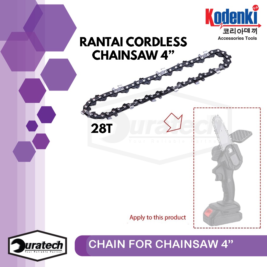 Rantai mata pisau chainsaw 4" part gergaji chain saw cordless 4 inchi - Chain for cordless chainsaw 