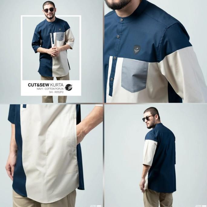 BISA COD SAMASE Kurta U-043P Lengan 3/4 /BAJU KOKO PRIA/BAJU KOKO DEWASA/BAJU KOKO ANAK/BAJU KOKO LE