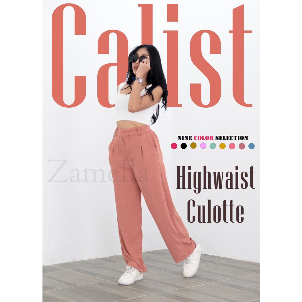 Highwaist Kulot Cringkel Celana Panjang HW Loose Pants Jumbo Premium