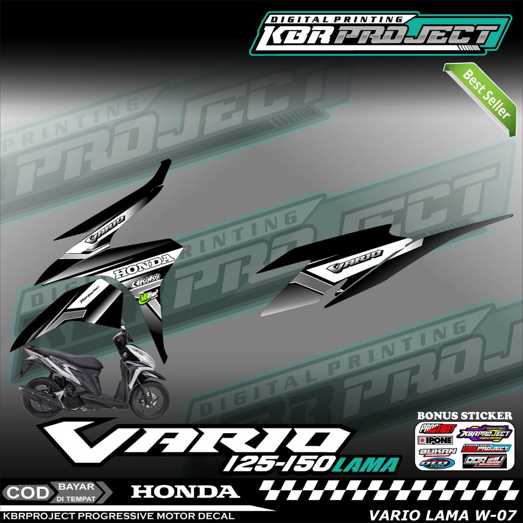 VARIO 125-150 LAMA STIKER SRTIPING MOTOR KEREN LIS VARIASI STIKER MOTOR HONDA RACING W.07 BISA COD