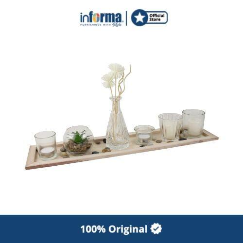 Terlaris Informa - Set Dekorasi - Deco Plate Set Lola Creme 56X14.5X14Cm