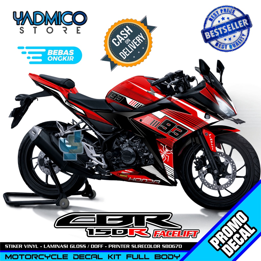 Decal CBR 150R Facelift Full Body - Stiker Motor CBR 150R Facelift Full Body - Decal Hologram CBR 15