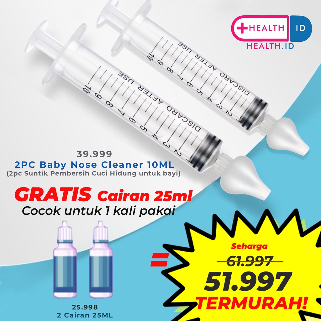 Paket Cuci Hidung Lengkap dengan 2 cairan mini 25ml cocok untuk sekali pakai