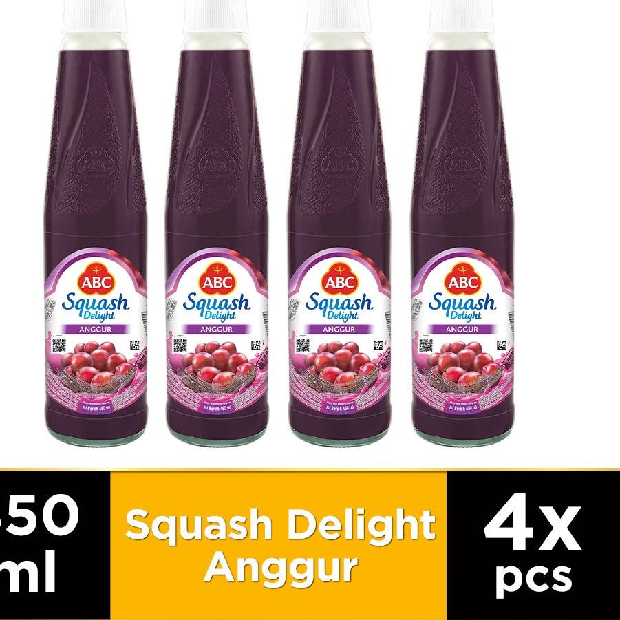

♨ ABC Sirup Squash Delight Anggur 450 ml - Multi Pack 4 pcs ✫