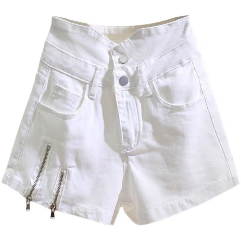 [✅BISA COD] #Sisjuly# Celana pendek denim putih wanita musim panas musim panas tipis baru pinggang t