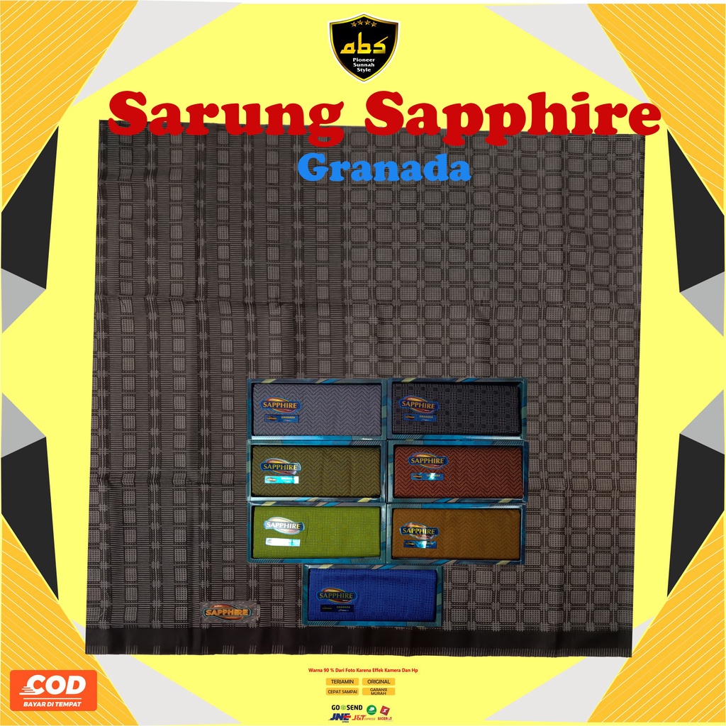 Sarung Sapphire Motif Granada Sarung Premium Songket Tenun Pria Wanita Dewasa
