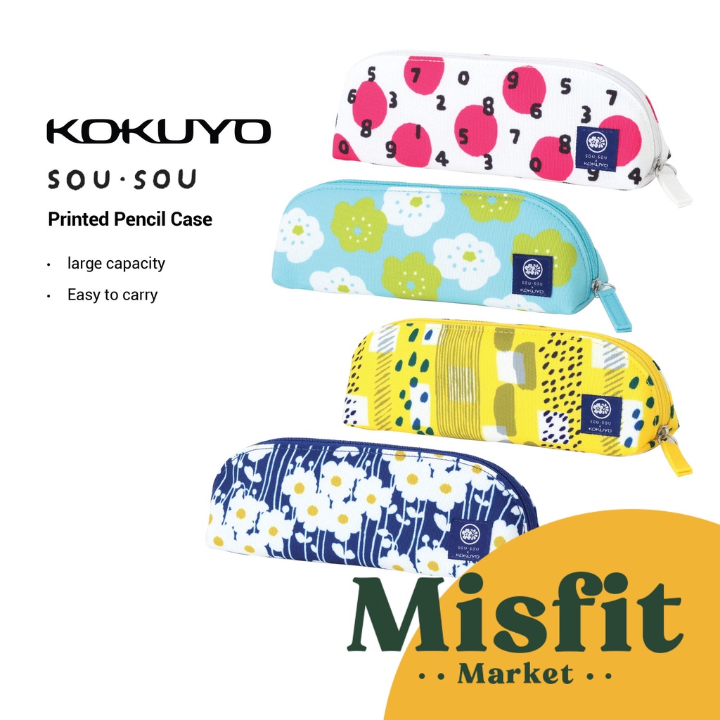 

Kokuyo x SOU SOU Printed Pencil Case Pouch Kotak Tempat Alat Tulis Pensil Pen