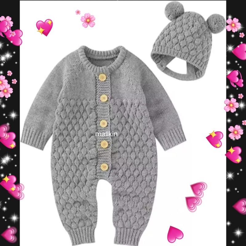 MALIKIN JUMPER BAYI SET KUPLUK 0-9 BULAN UNISEX