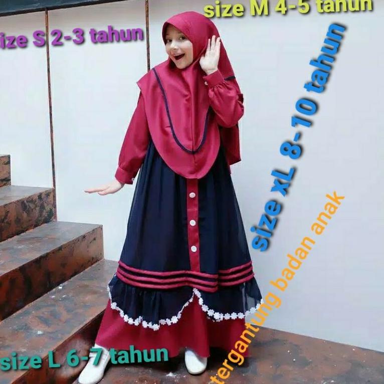 STOK TERBATAS gamis anak murah basela kids 2-10 tahun
