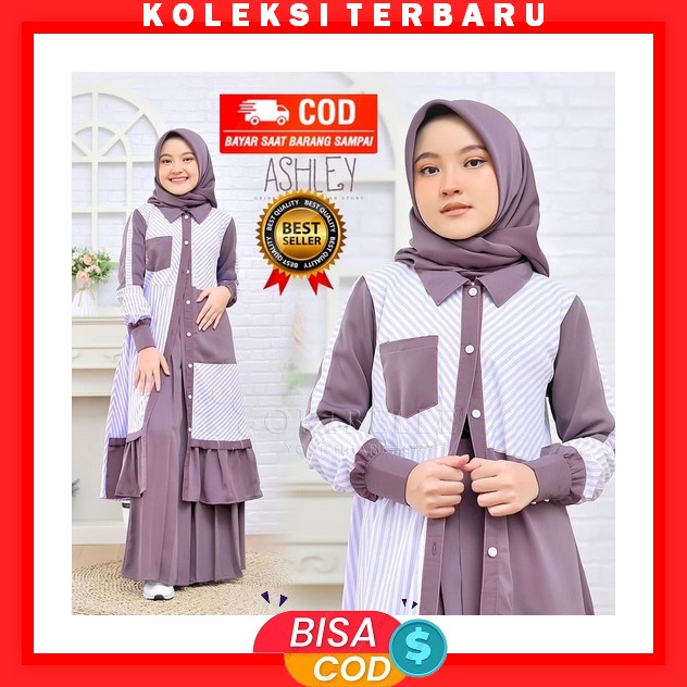 Gamis Anak Safia - Baju Gamis Anak Perempuan 0-12 Tahun Katun Premium Kotak Kotak By Listiaforkids G