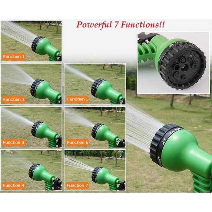 Semprotan Air 7 Posisi - Water Sprayer Semprotan Air Cuci Motor Taman Kebun Hose Nozzle Selang 7 Mode - Semprotan Air 7 Mode Semprotan Dengan Cuttoff  Mode Putar