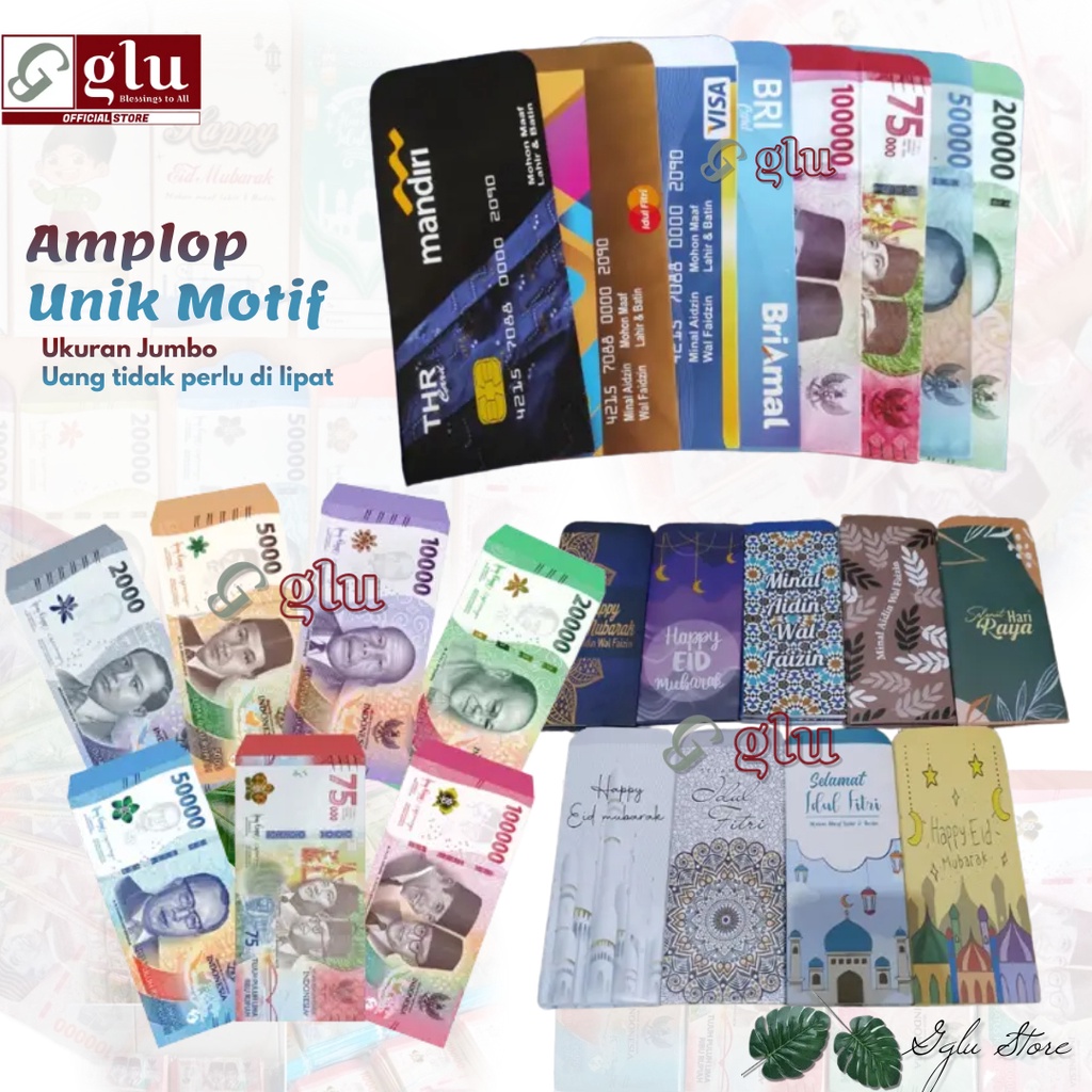 

Amplop Lebaran 2023 Besar Jumbo Unik Angpao Lebaran THR Aesthetic Custom Unik Motif Uang ATM Hari Raya Ucapan Idul Fitri Jumbo Medium Isi 10 Pcs