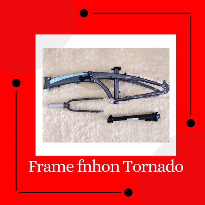 Frameset Fnhon Tornado Abu-abu Biru 20 22 inch + Handlepost