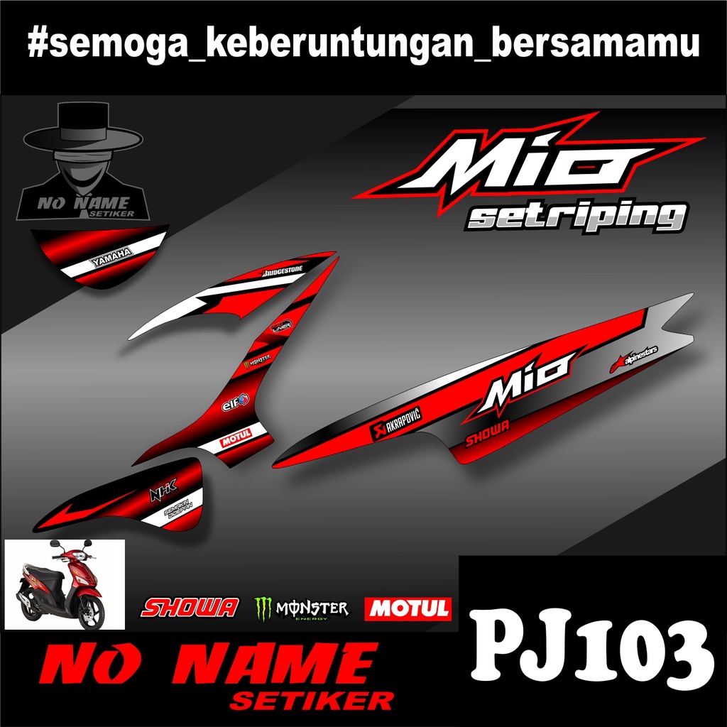 Stiker Striping Mio 110 Smile/Sporty (pj103) 2008 2009 2010 2012 2013 setiker decal mio karbu