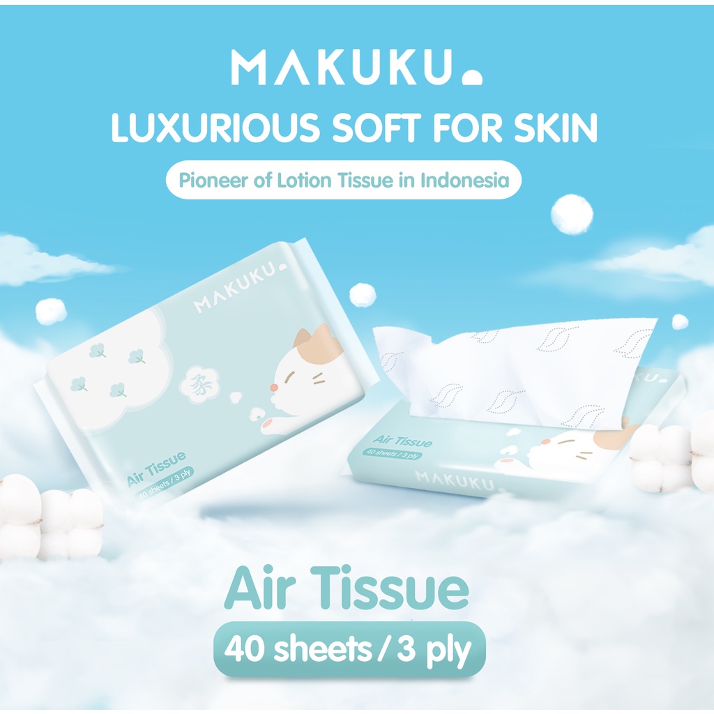 MAKUKU Air Tissue Dry Wipes Pack Tisu Kering Bayi 40s Isi 5 Pack