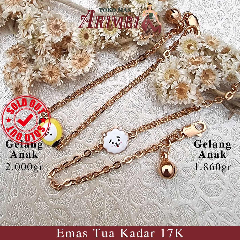 Gelang Anak Emas Kapelo BTS RJ (Jin) Putih + 1 Bel