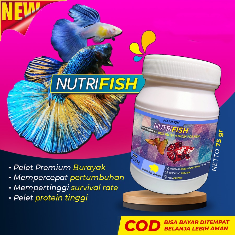 Pakan Pelet Burayak Cupang NUTRIFISH Cupang Avatar Galaxy Multicolor 75gr
