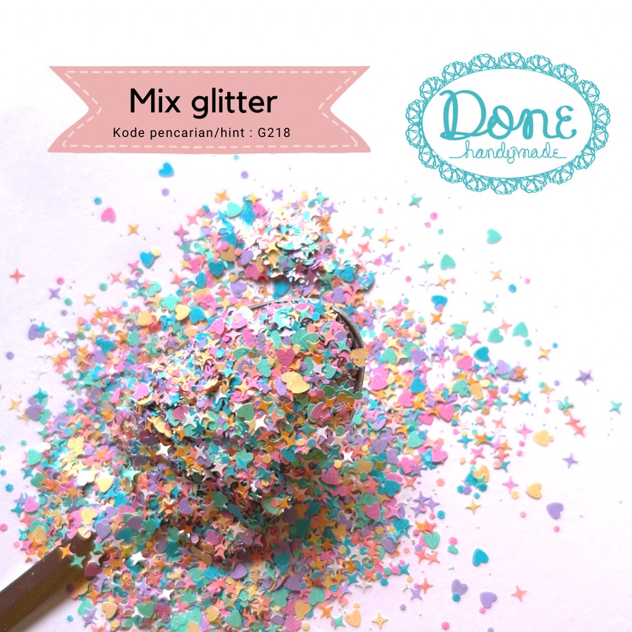 Done Handymade glitter mix sprinkle resin clay nail art G218
