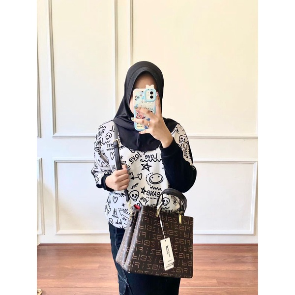 Tas Wanita IMPORT Premium Tas jinjing Tas Fashion Motif Tas Kerja